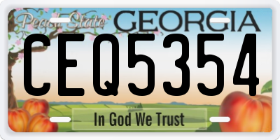 GA license plate CEQ5354