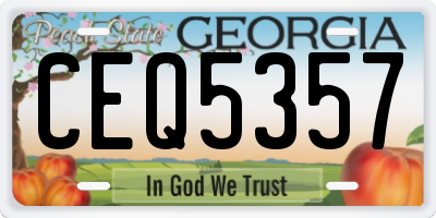 GA license plate CEQ5357