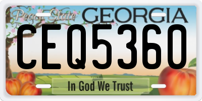 GA license plate CEQ5360