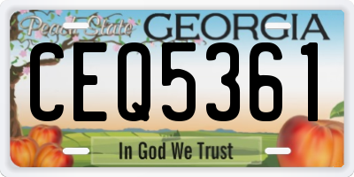 GA license plate CEQ5361