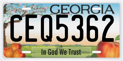 GA license plate CEQ5362
