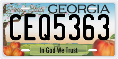 GA license plate CEQ5363