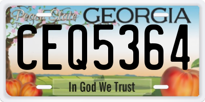 GA license plate CEQ5364