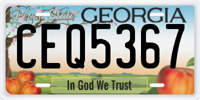 GA license plate CEQ5367