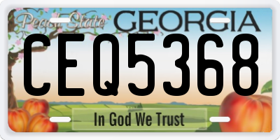 GA license plate CEQ5368