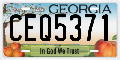 GA license plate CEQ5371