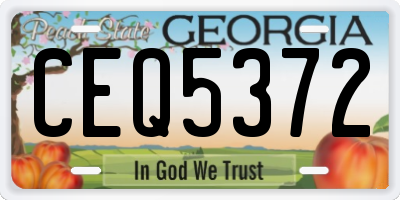 GA license plate CEQ5372