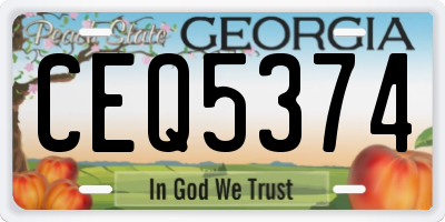 GA license plate CEQ5374