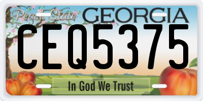 GA license plate CEQ5375