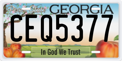 GA license plate CEQ5377