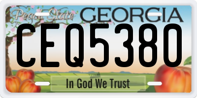 GA license plate CEQ5380