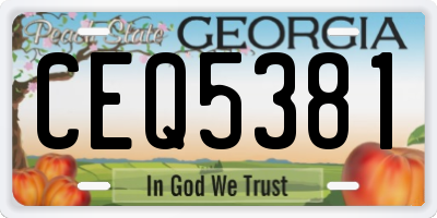 GA license plate CEQ5381