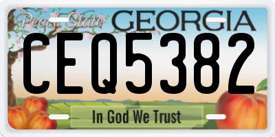 GA license plate CEQ5382