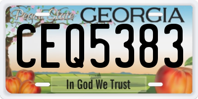 GA license plate CEQ5383
