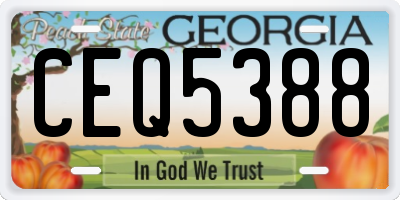 GA license plate CEQ5388