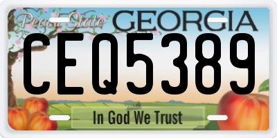 GA license plate CEQ5389