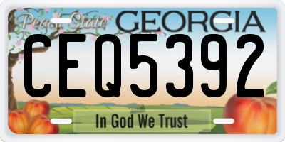 GA license plate CEQ5392