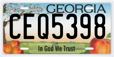 GA license plate CEQ5398