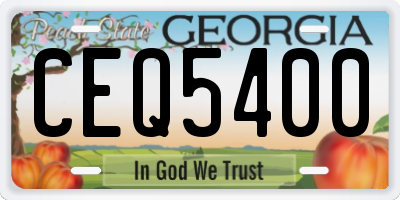 GA license plate CEQ5400