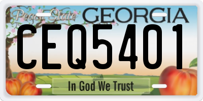 GA license plate CEQ5401
