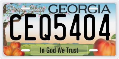 GA license plate CEQ5404
