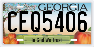 GA license plate CEQ5406
