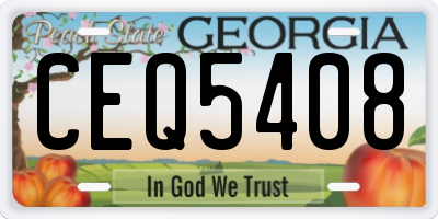 GA license plate CEQ5408