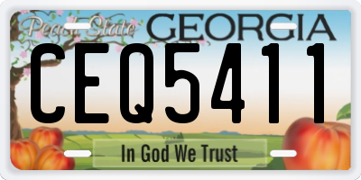 GA license plate CEQ5411