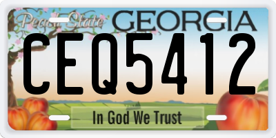 GA license plate CEQ5412