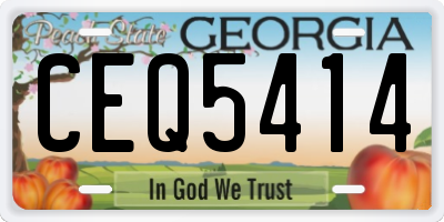 GA license plate CEQ5414
