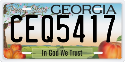 GA license plate CEQ5417