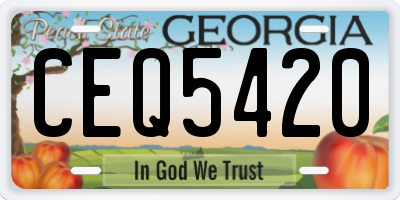 GA license plate CEQ5420