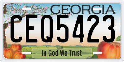 GA license plate CEQ5423