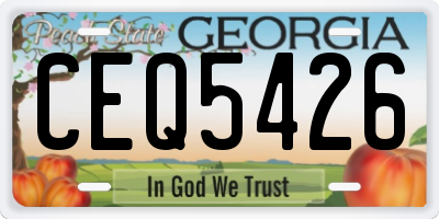 GA license plate CEQ5426