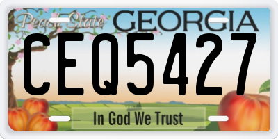GA license plate CEQ5427