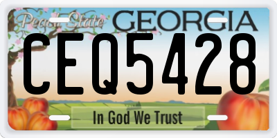 GA license plate CEQ5428
