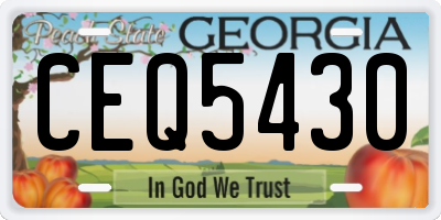 GA license plate CEQ5430