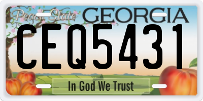 GA license plate CEQ5431