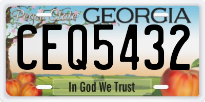 GA license plate CEQ5432