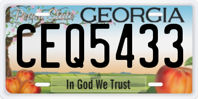 GA license plate CEQ5433