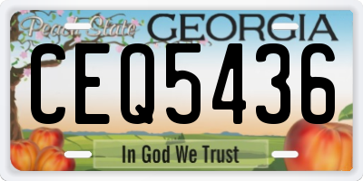 GA license plate CEQ5436