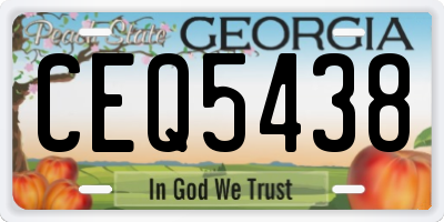 GA license plate CEQ5438
