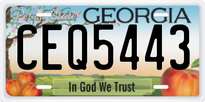GA license plate CEQ5443