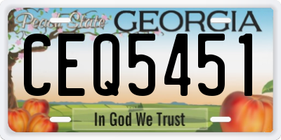 GA license plate CEQ5451