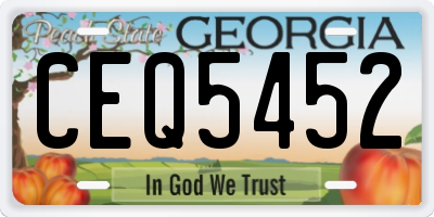 GA license plate CEQ5452