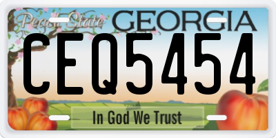 GA license plate CEQ5454