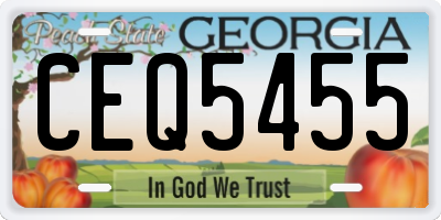 GA license plate CEQ5455