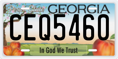 GA license plate CEQ5460