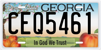 GA license plate CEQ5461