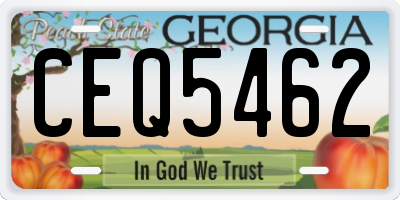 GA license plate CEQ5462
